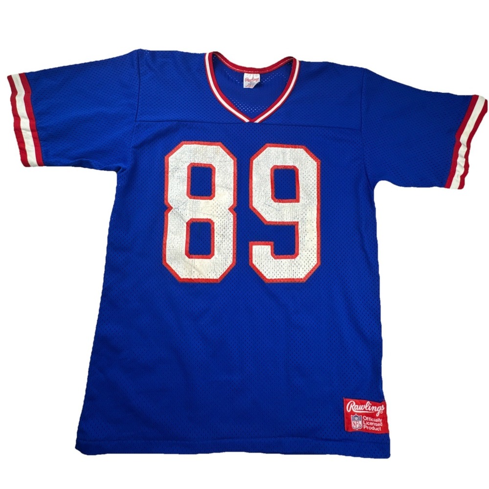 Rawlings NFL Jersey Vintage Mesh Number 89 USA Made Medium Blue Red White